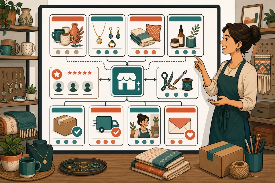 Etsy Sellers trust-builder illustration for every major offer has a path.